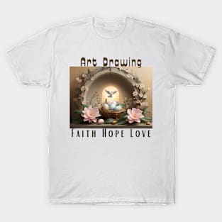 Art drawing: Faith hope love T-Shirt